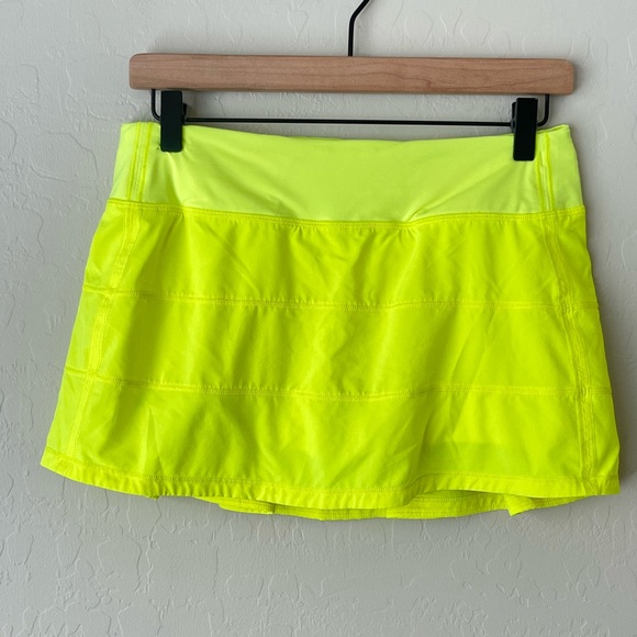 Lululemon Pace Rival Mid-Rise pleated Skirt Highlight Yellow 6 - Picture 6 of 9